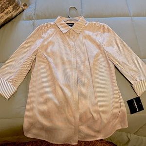 Liz Claiborne Career Striped Button Down Shirt